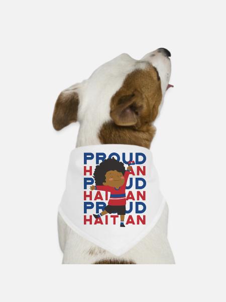 Haïti Haïti Haïti Fierté Drapeau I Cadeau - Bandana pour chien - blanc - Devant