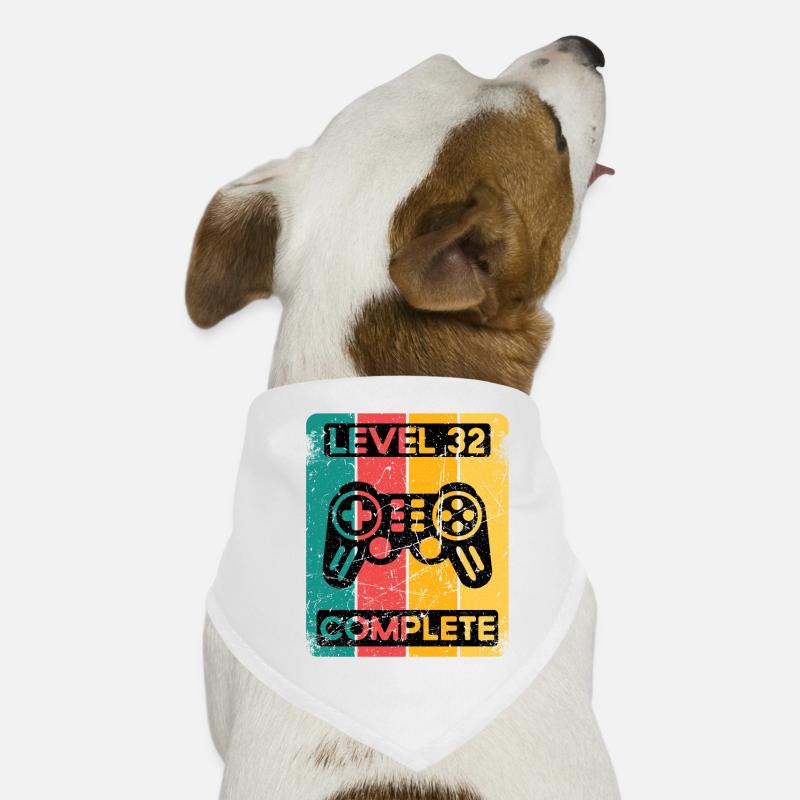 32. Geburtstag Shirt Gamer Zocker Männer Geschenk Hunde-Bandana