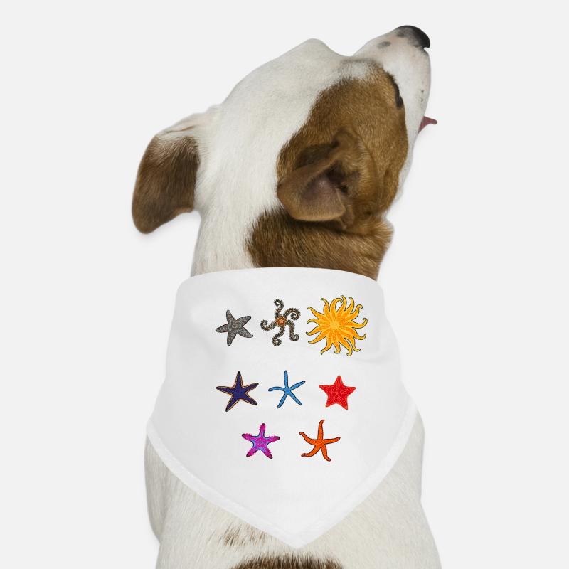 Seestern - Hunde-Bandana - Weiß