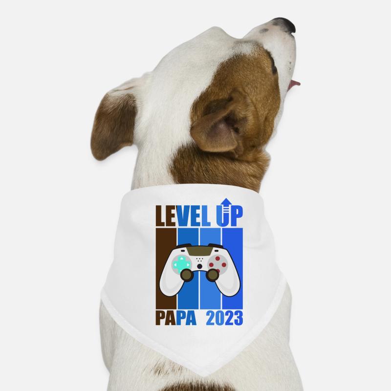 Level Up Dad 2023 Gamer Dad Gift Future Dad Dog Bandana