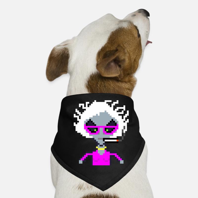 Pixel Alien « Fumée blanche » Bandana pour chien