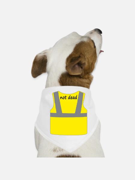 Yellow vest - Dog Bandana - white - Front