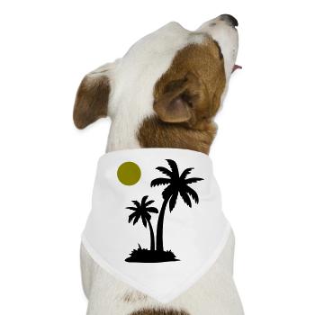 Palmen - Hunde-Bandana - Weiß - Vorne
