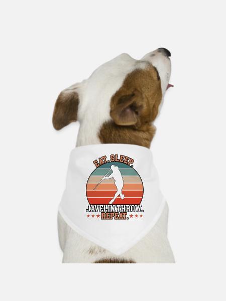 Eat Sleep Javelin Throw Repeat - Dog Bandana - white - Front