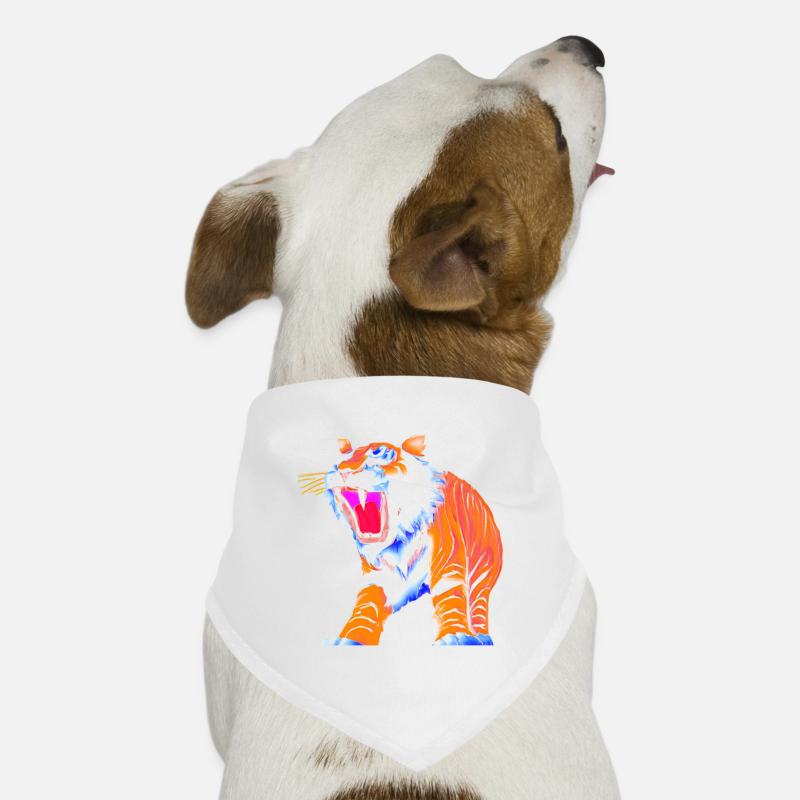 Säbelzahntiger Smilodon - Hunde-Bandana - Weiß