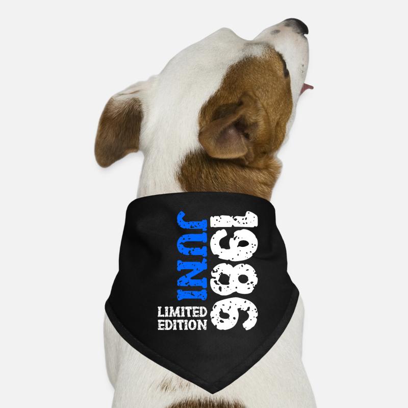 1986 Juni Limited Edition Geburtstag Geschenk Hunde-Bandana