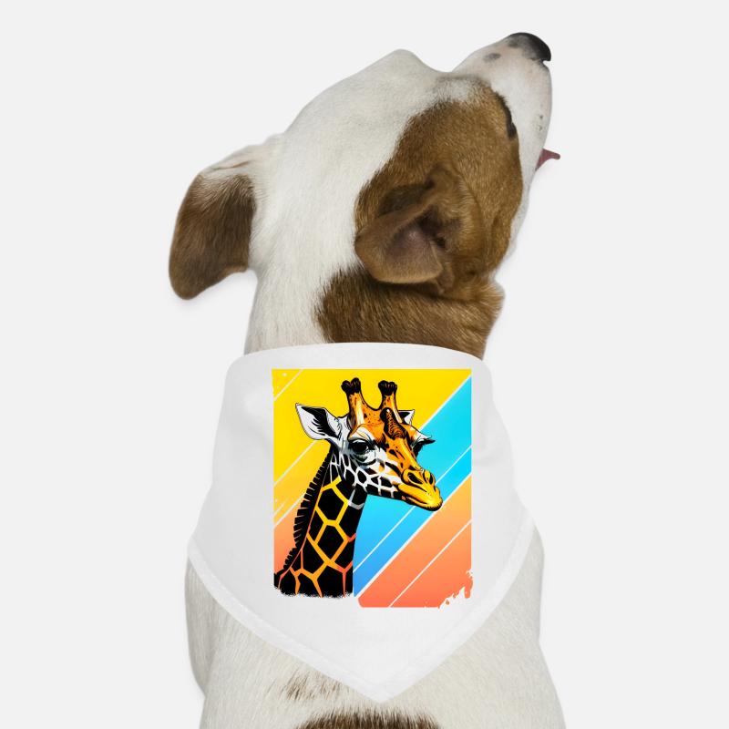 Giraffe Pop Art Farbgeometrie Hunde-Bandana
