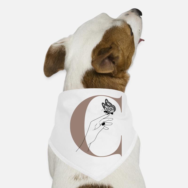 letter C magic butterfly Dog Bandana