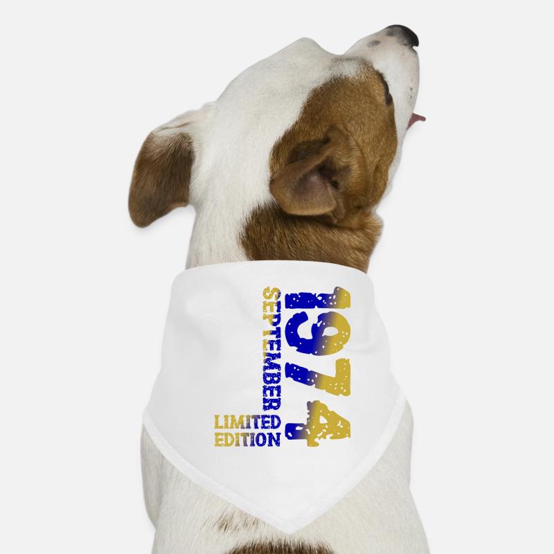 1974 Septembre Édition Limitée Décoration du 49e anniversaire Bandana pour chien