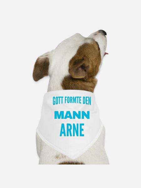 Arne Name Design - Hunde-Bandana - Weiß - Vorne