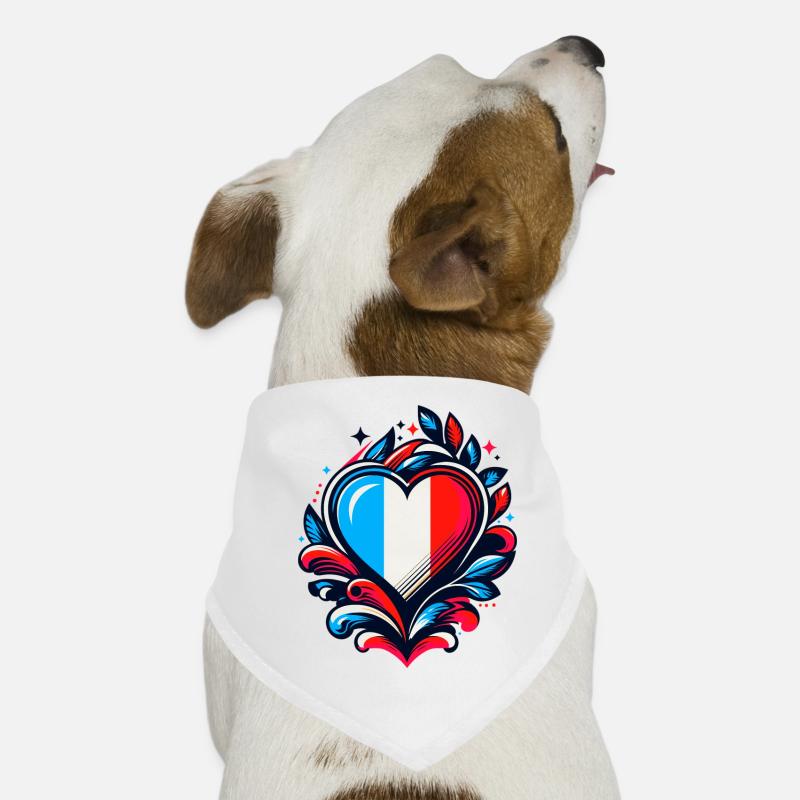 Coeur drapeau Français Bandana pour chien