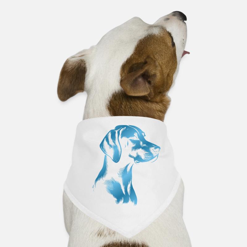 Magyar Vizsla Drawing Head Blue Dog Bandana