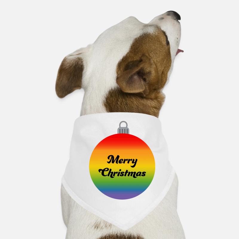 LGBTQI Merry Christmas Regenbogen Weihnachtskugel Hunde-Bandana