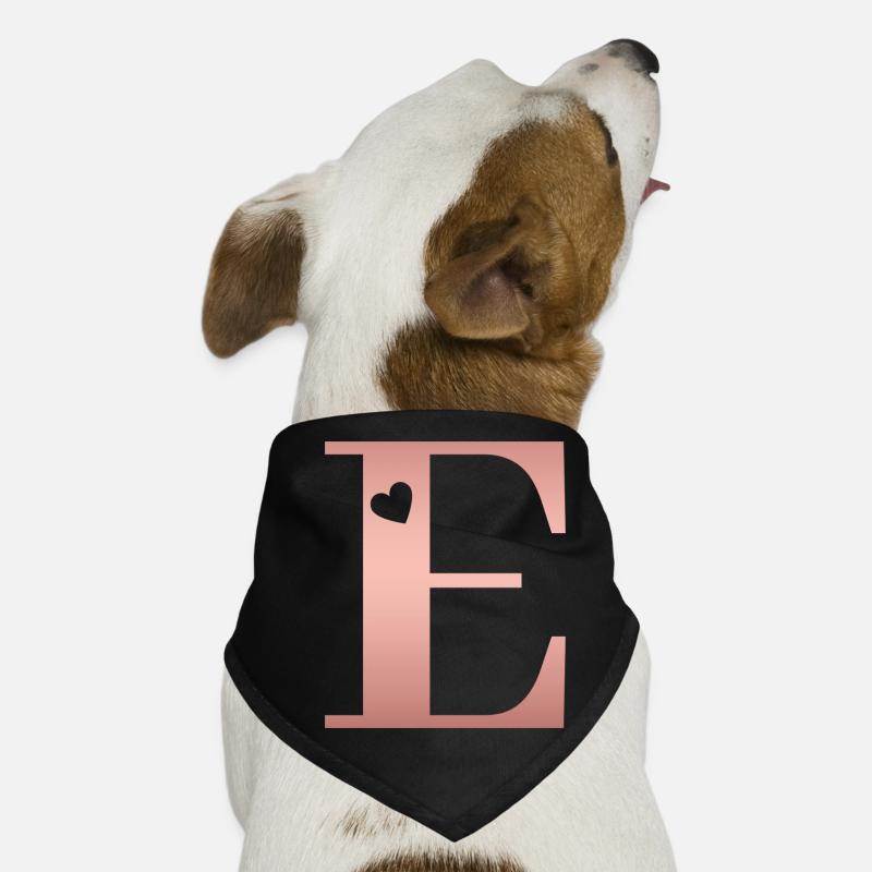 lettre e rose gold Bandana pour chien