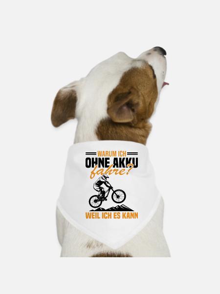 Warum ich ohne akku fahre weil ich es kann - Hunde-Bandana - Weiß - Vorne