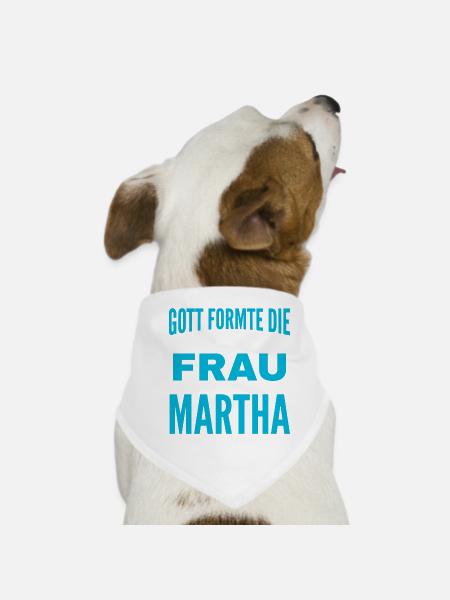 Martha Name Design - Hunde-Bandana - Weiß