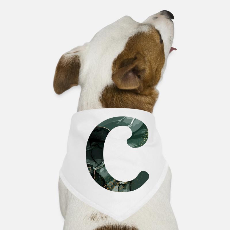 Lettre c marbré vert Bandana pour chien