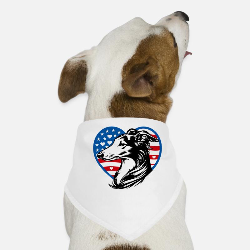 Silken Windsprite USA Herz - Hunde-Bandana - Weiß