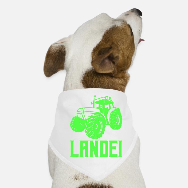 traktor landei 1 - Hunde-Bandana - Weiß