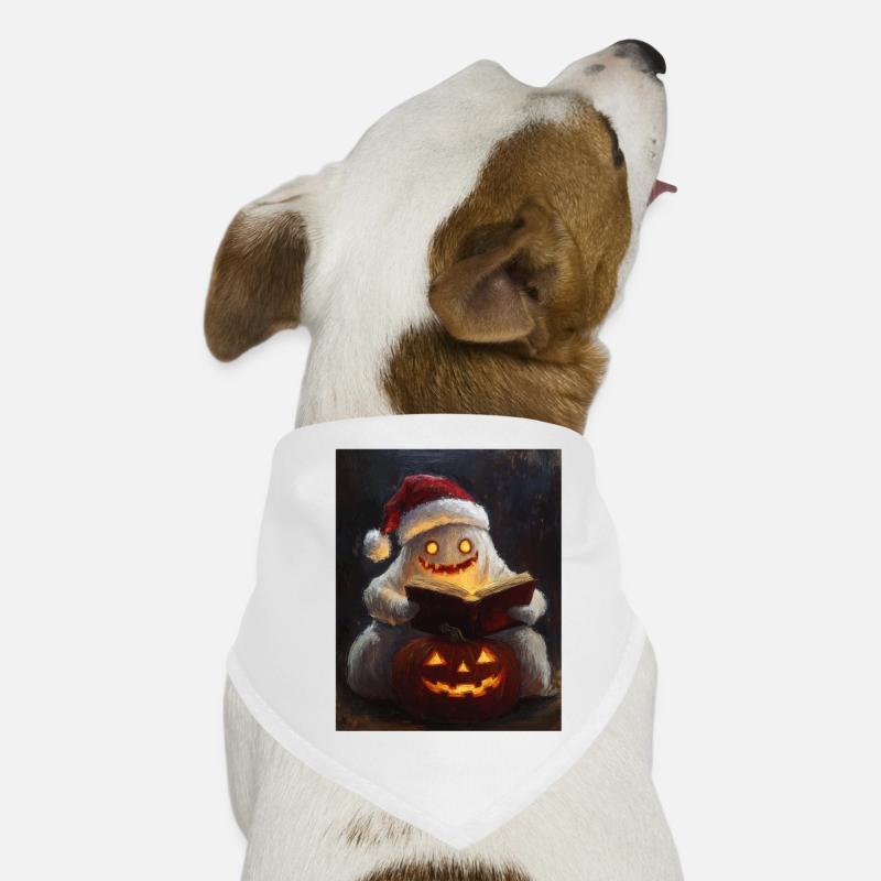 Halloween Gift Ghost with Christmas Hat Decoration Dog Bandana