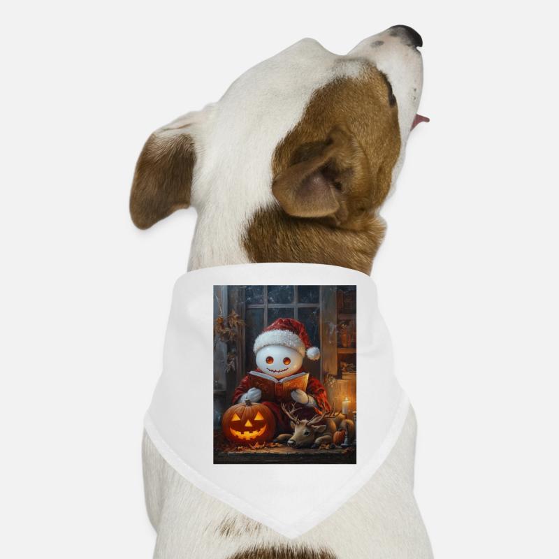 Halloween Gift Ghost with Christmas Hat Decoration Dog Bandana