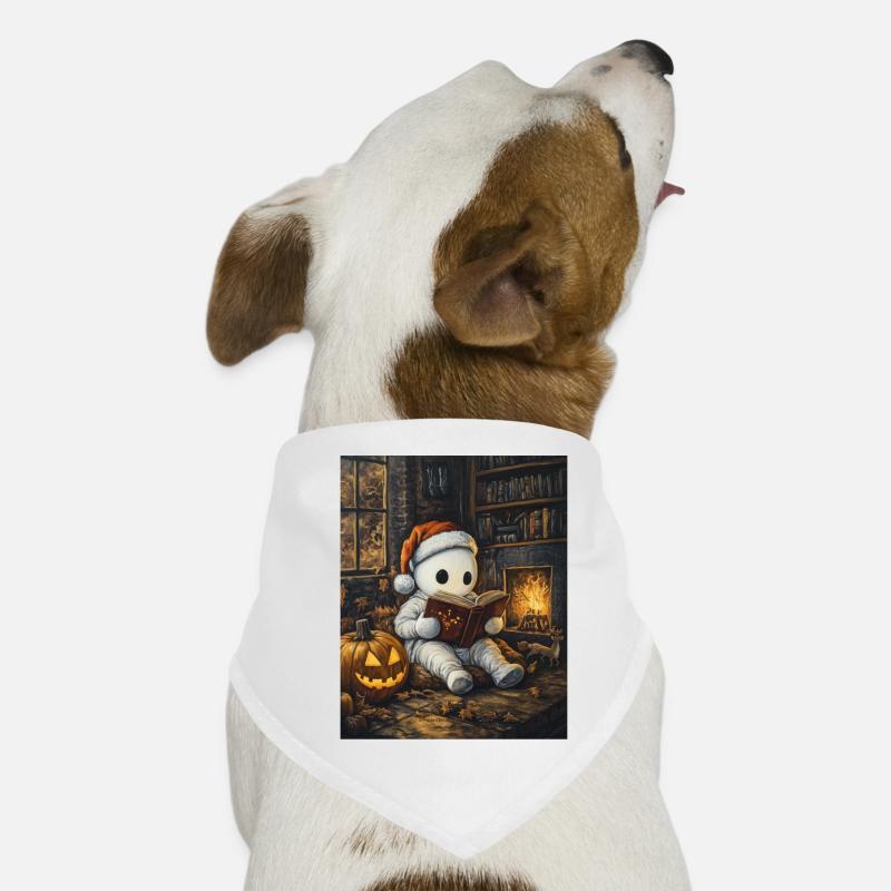 Halloween Geschenk Geist mit Weihnachtsmütze Deko Hunde-Bandana