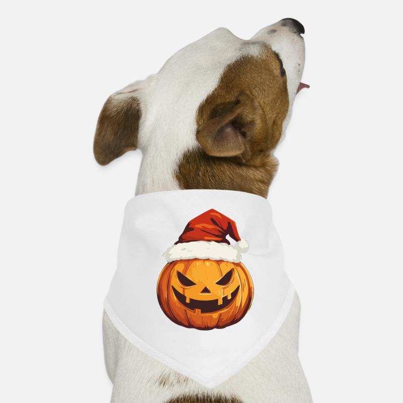 Halloween Gift Pumpkin with Santa Hat Decoration Dog Bandana