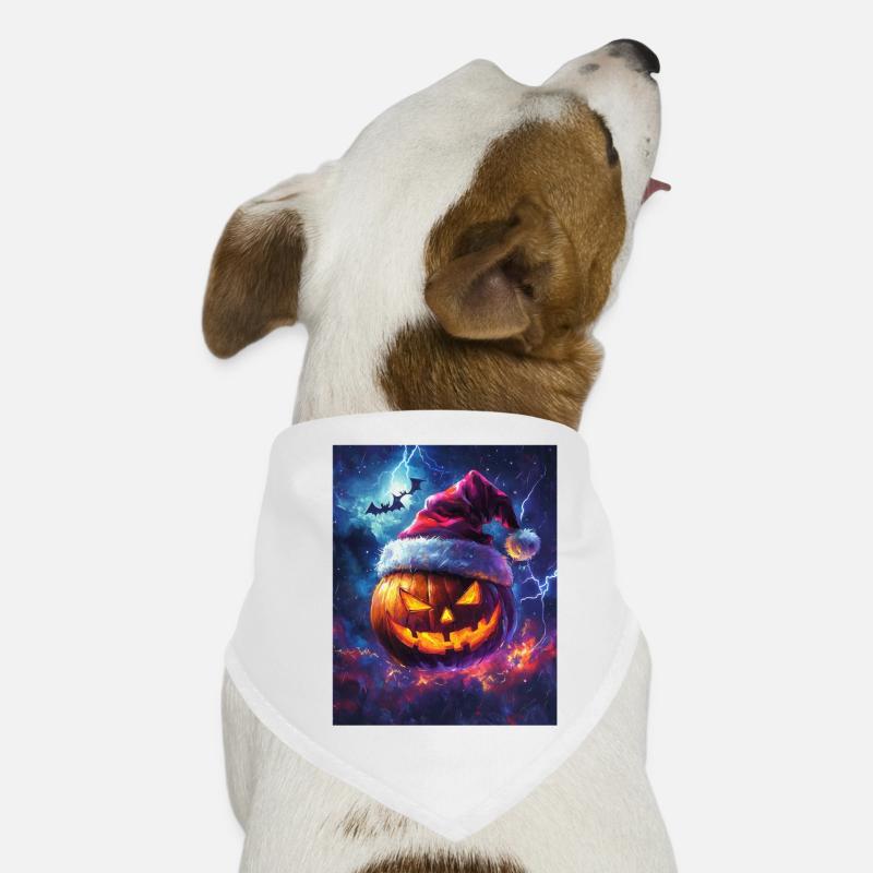 Halloween Gift Pumpkin with Santa Hat Decoration Dog Bandana