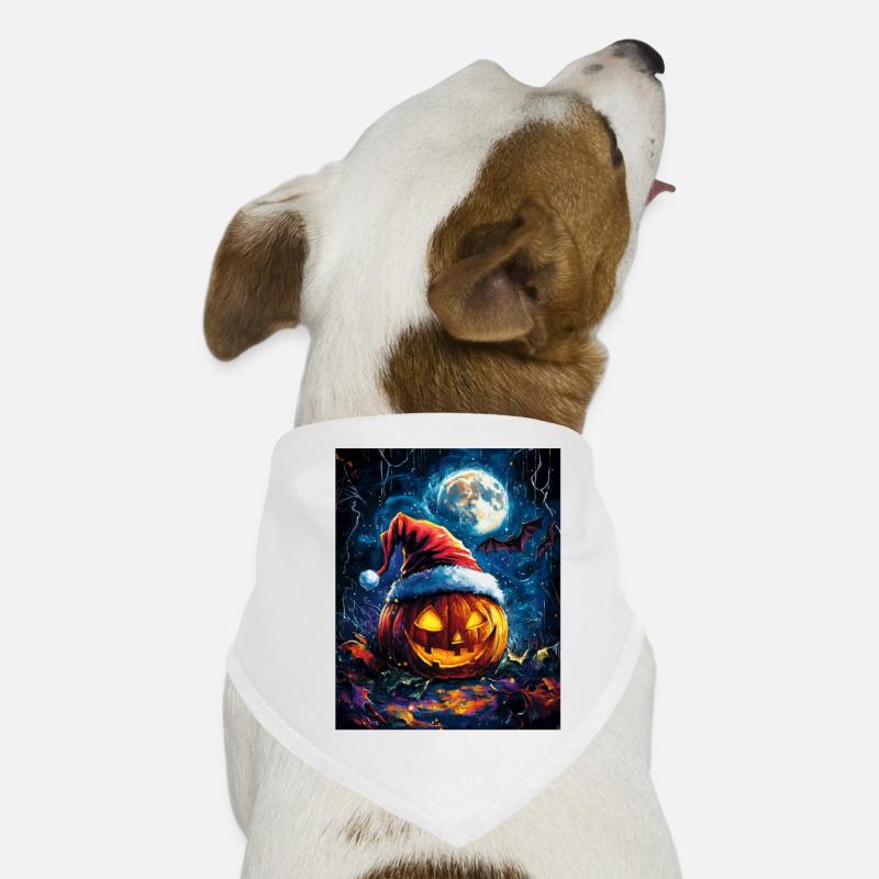 Halloween Gift Pumpkin with Santa Hat Decoration Dog Bandana