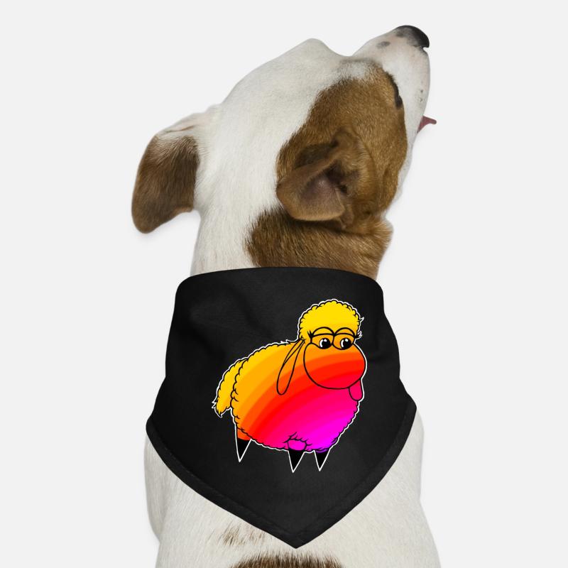 Wolly Sheepling Rainbow Retro wave Gaming Hunde-Bandana