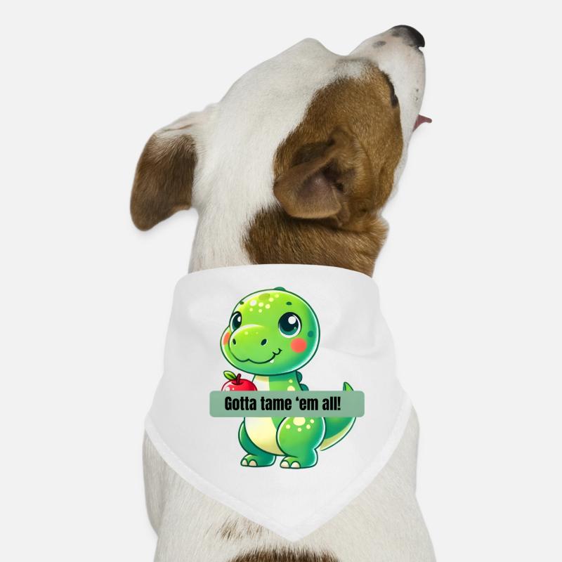 Gotta tame em all! T-Rex - Hunde-Bandana - Weiß