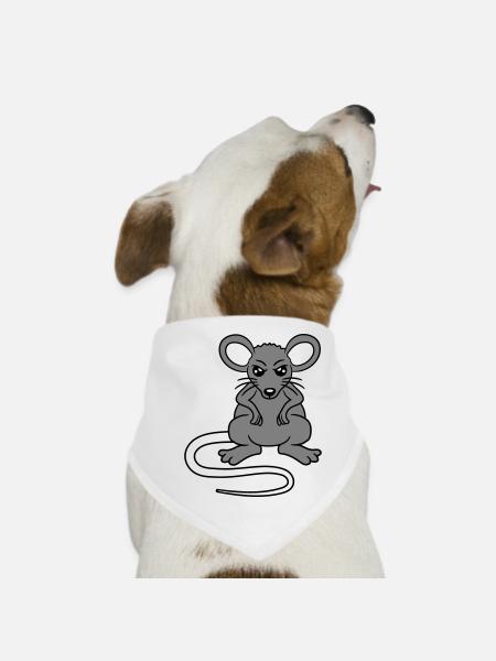 Mouse looks angry angry frustrated angry aggressive - Dog Bandana - white - Front