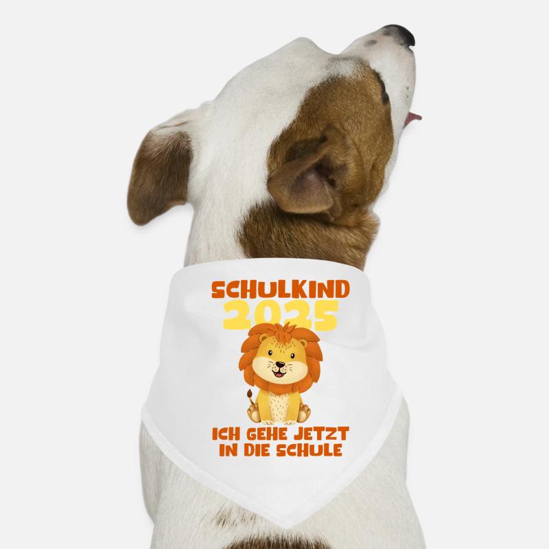 Schulkind 2025 Junge Mädchen Einschulung 2025 Deko - Hunde-Bandana - Weiß