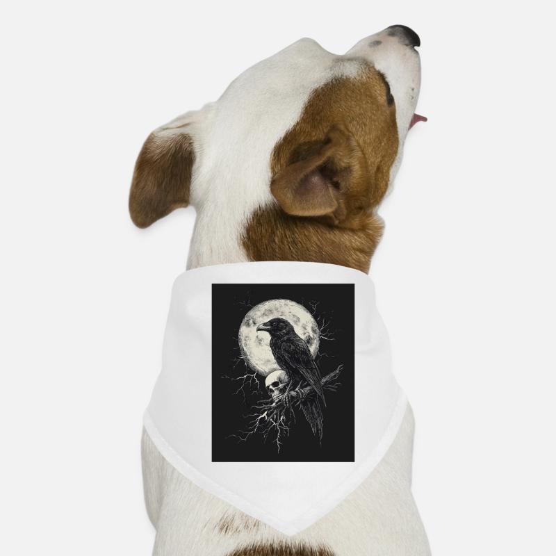 Corbeau Crâne Lune Gothique Noir Corbeau Bandana pour chien