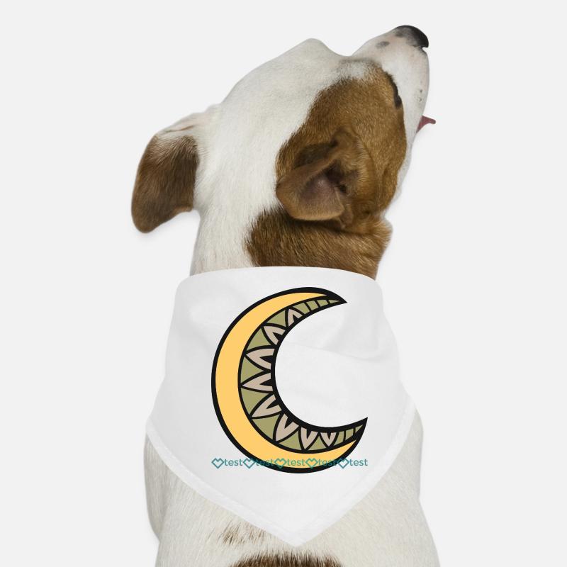 Moon pattern with geometric leaf décor motif Dog Bandana