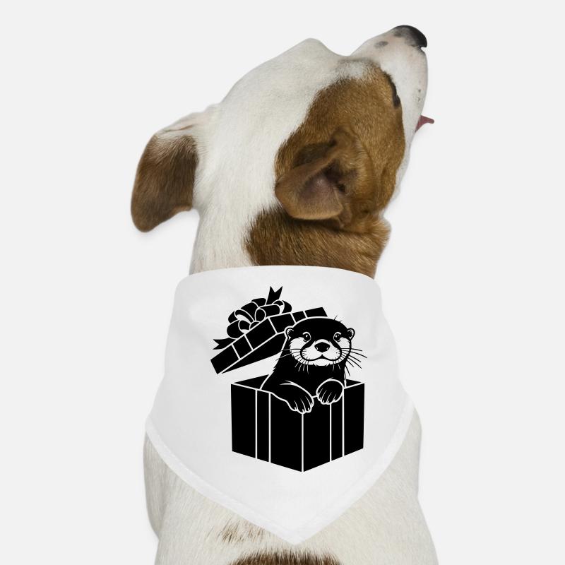Otter in Geschenkbox Weihnachtsmotiv Hunde-Bandana