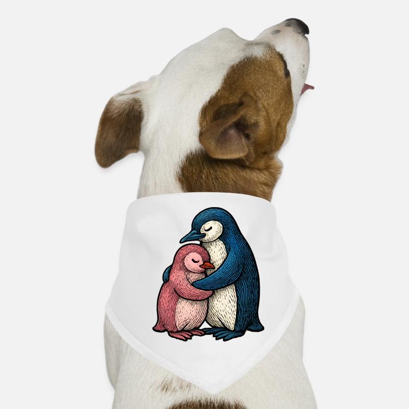 Pingouins Câlins : Duo Bleu Rose Bandana pour chien