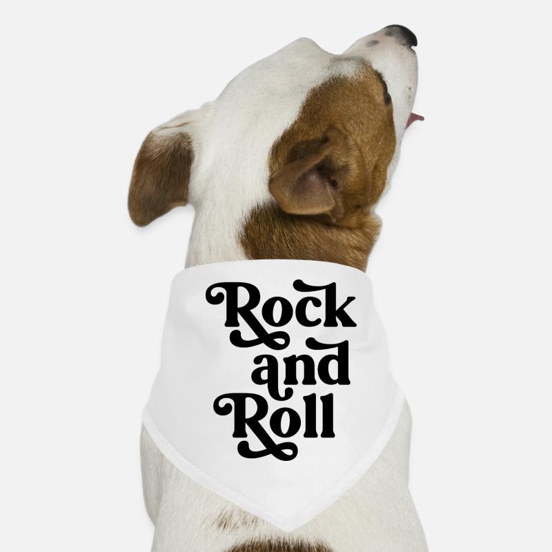 Vintage Rock and Roll Typography Design Dog Bandana