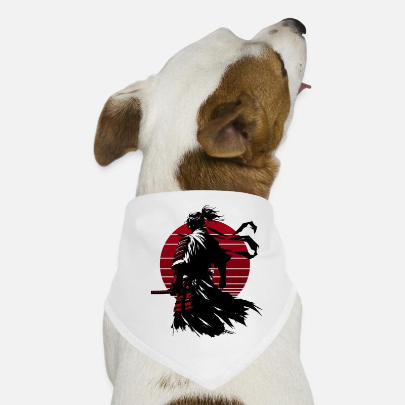 Samurai silhouette with red circle Dog Bandana