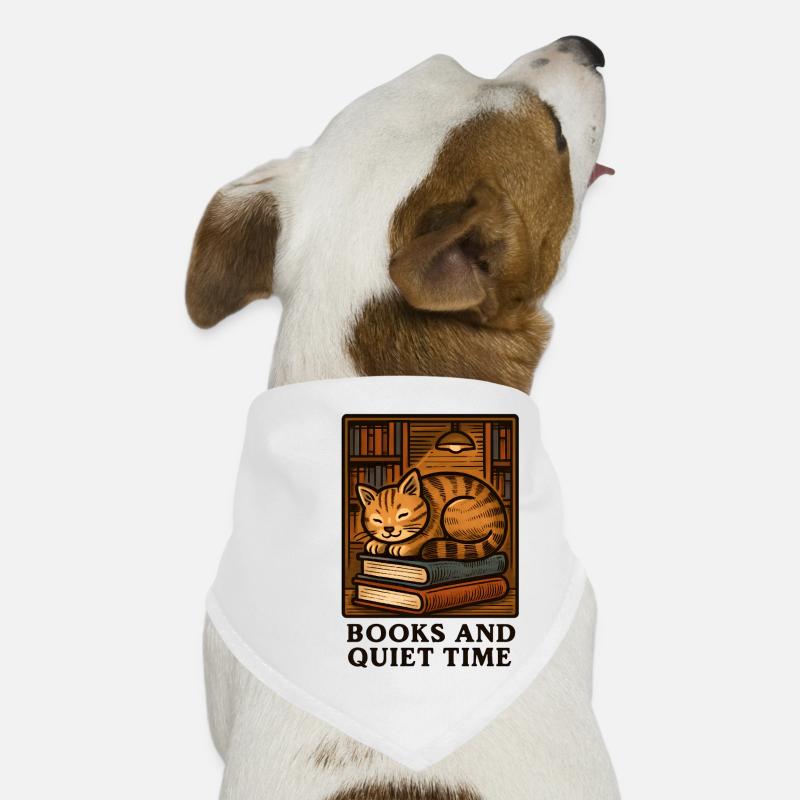 Cat's Rest: Reading Time on Books Dog Bandana