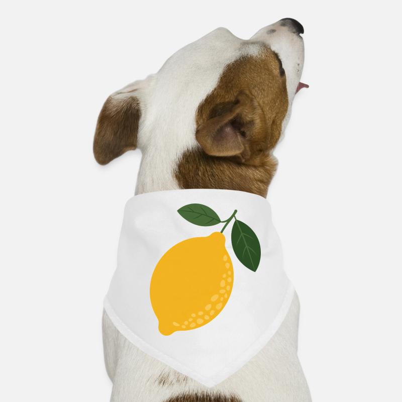 Zesty Lemon Leaf Illustration Dog Bandana