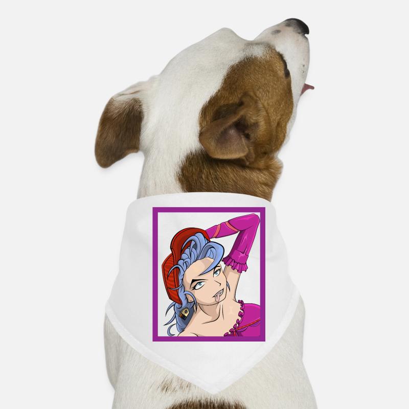Neon-Punk-Diva mit blauen Haaren Hunde-Bandana