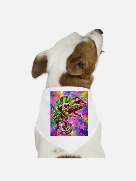 chameleon - Dog Bandana - white - Front