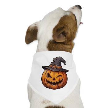 Kürbis mit einem charmanten Hut - Hunde-Bandana - Weiß - Vorne