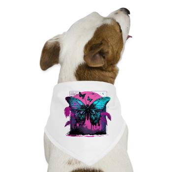 Nostalgische Transformation des Schmetterlings - Hunde-Bandana - Weiß - Vorne