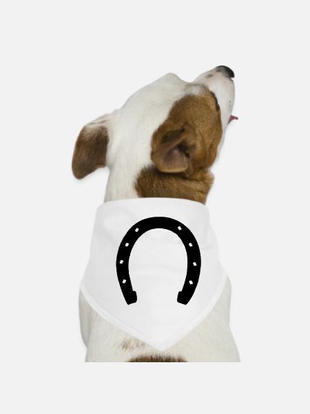 horseshoe - Dog Bandana - white - Front