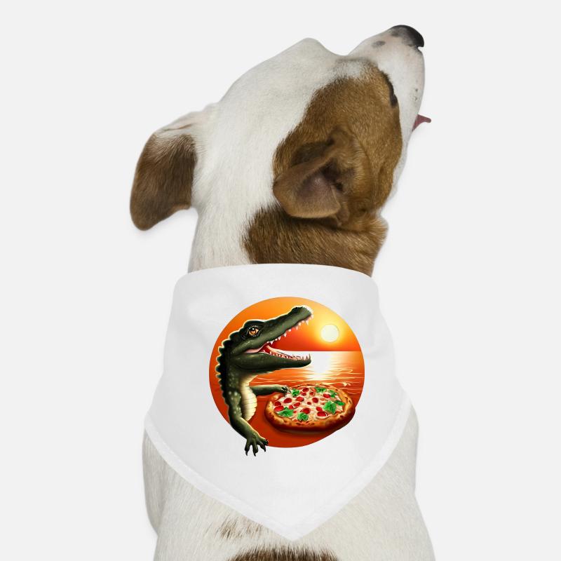Sunset with pizza crocodile Dog Bandana