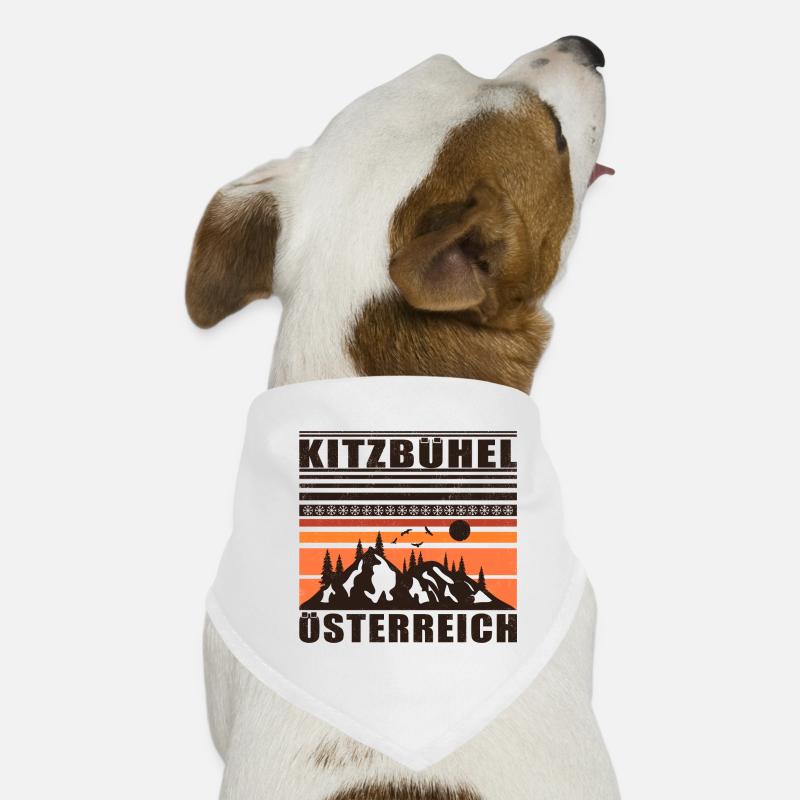 Kitzbühel Austria Retro Sunset Ski 80s Dog Bandana