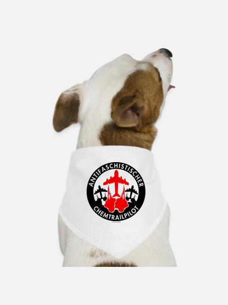 Mimikama Antifaschistischer Chemtrailpilot - Hunde-Bandana - Weiß