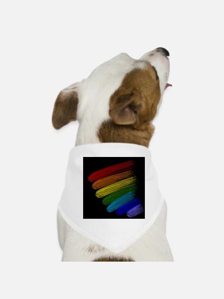 rainbow stripes - Dog Bandana - white - Front